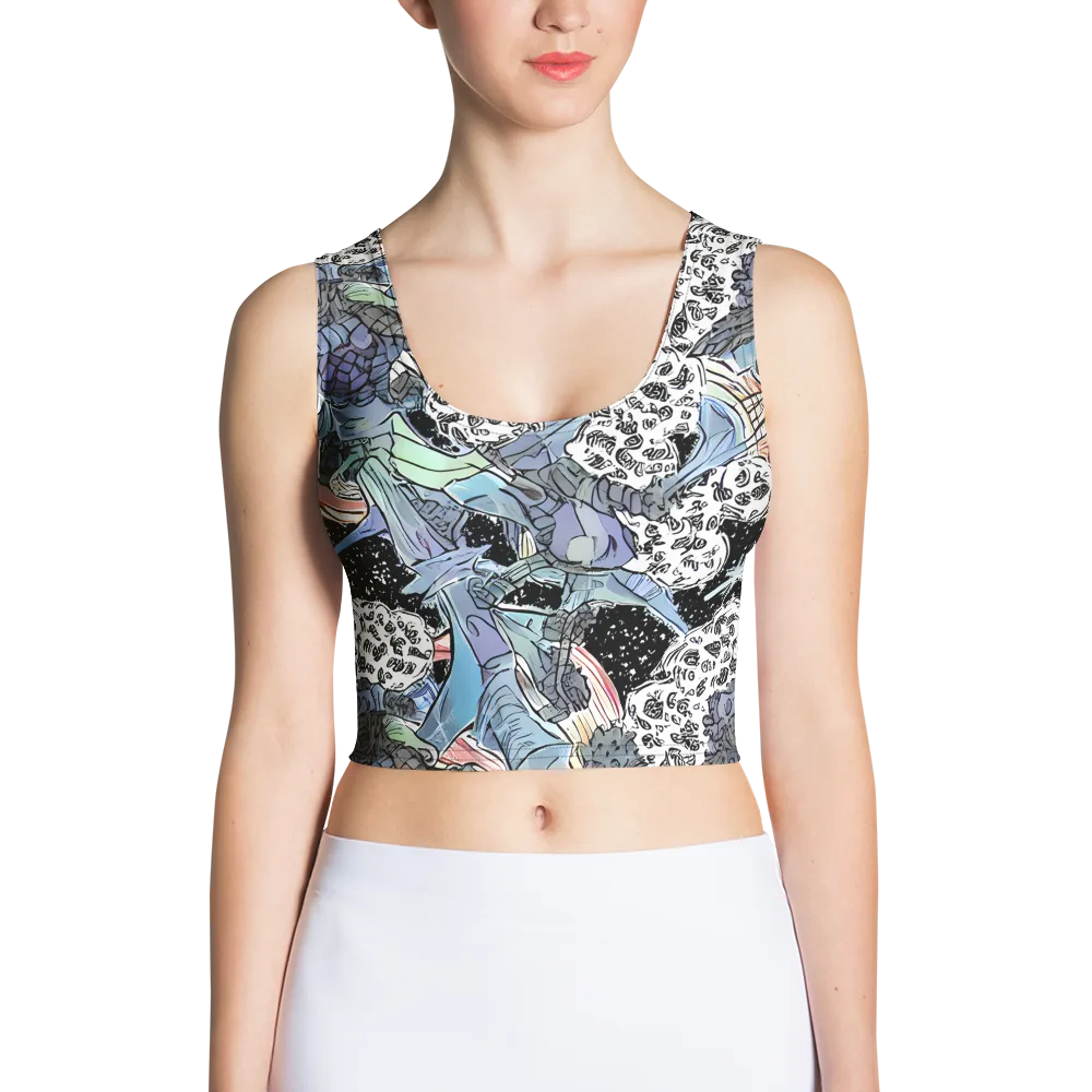 Icy Collage on Crop Top — Front