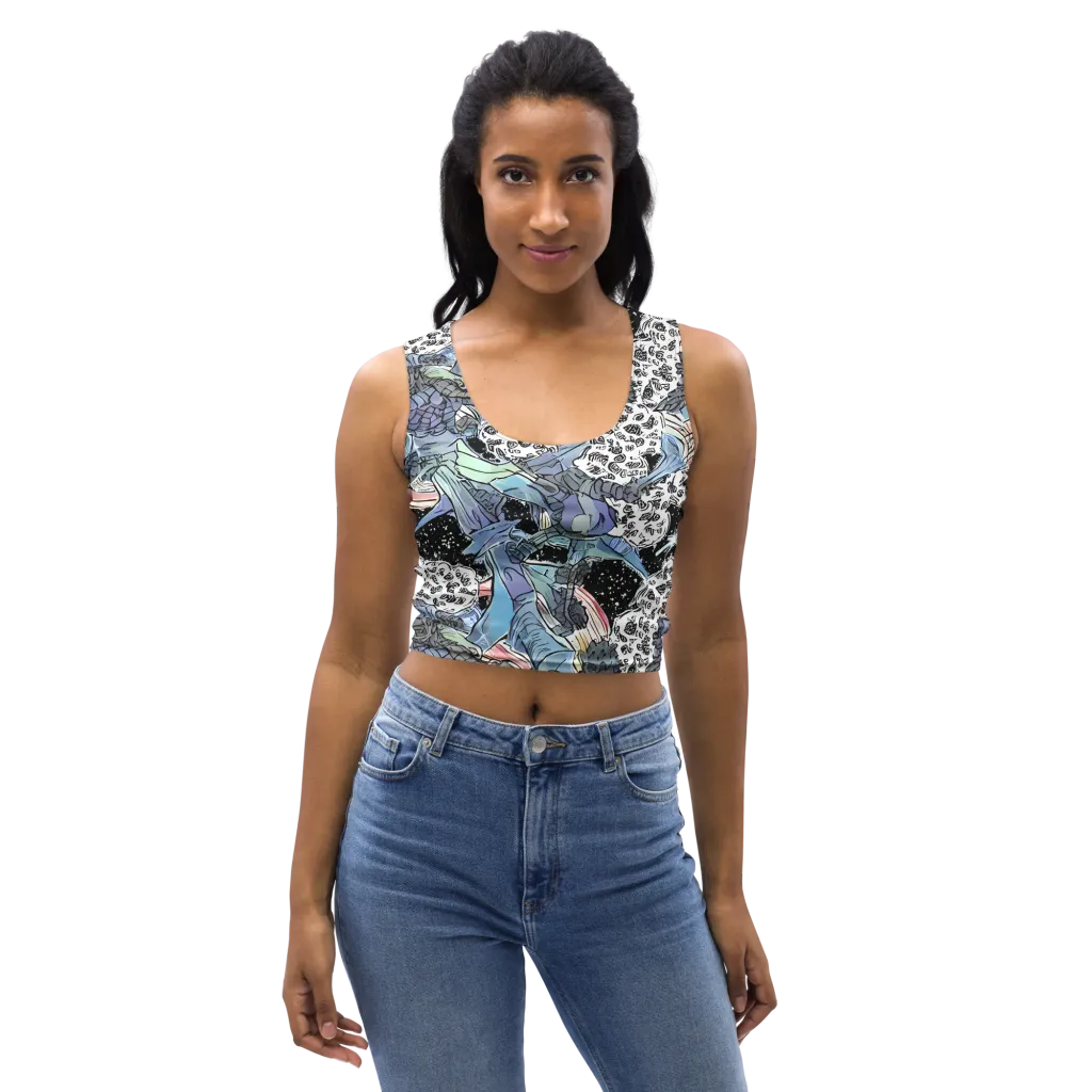 Icy Collage on Crop Top — Front