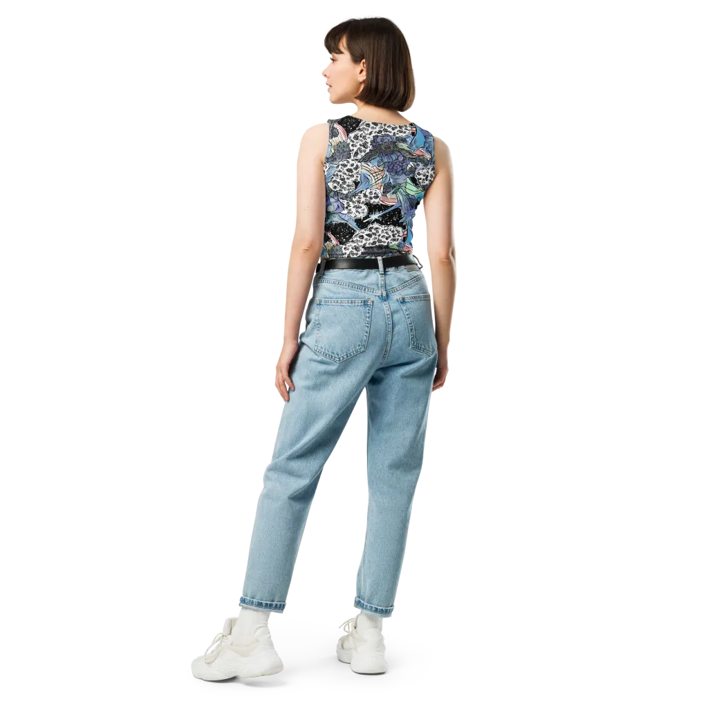 Icy Collage on Crop Top — Back