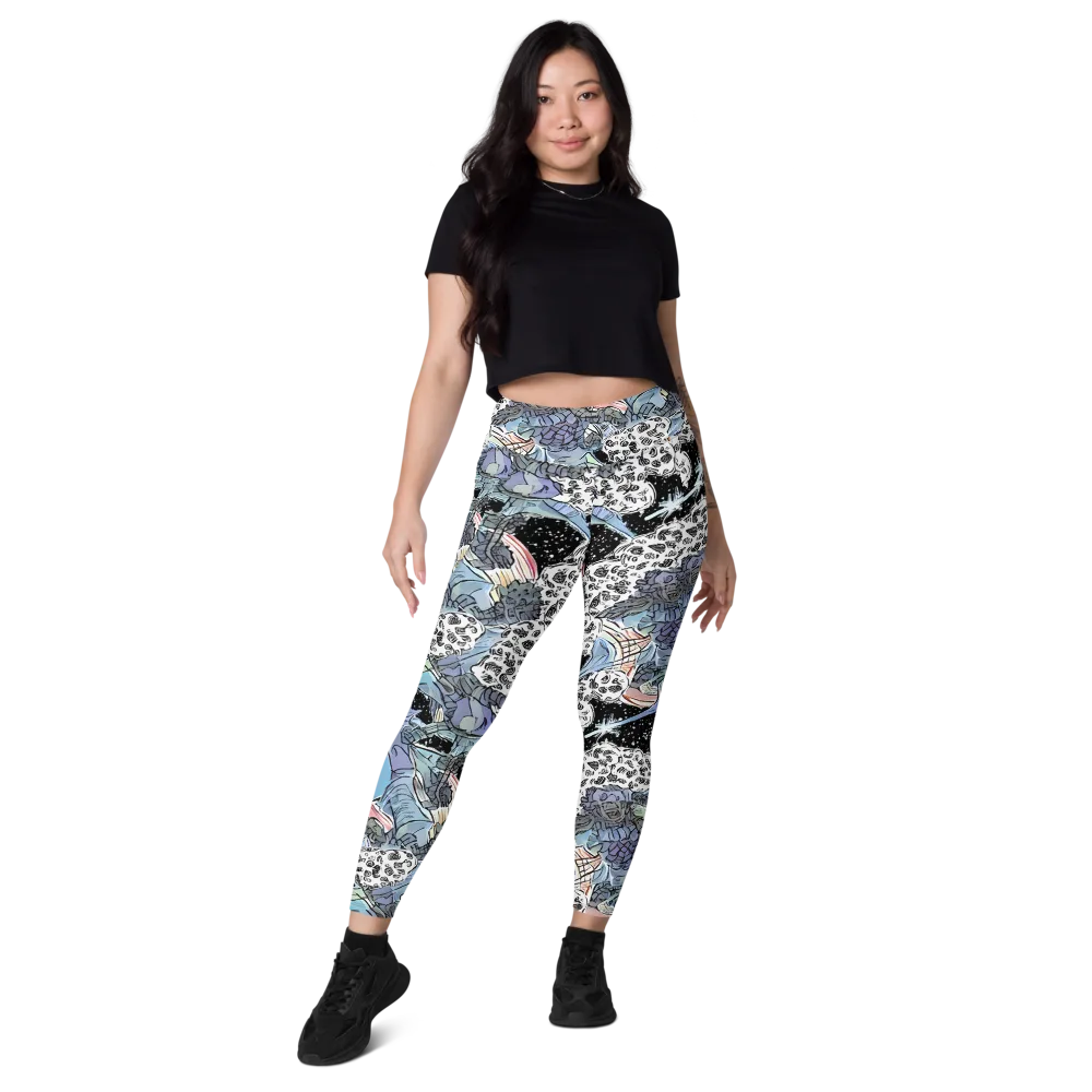 Icy Collage on Leggings with Pockets — Front