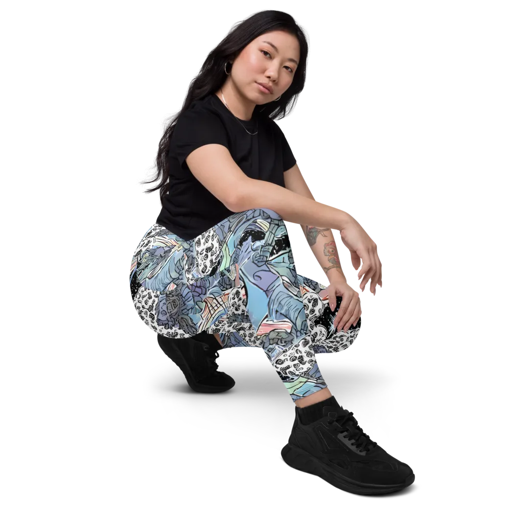 Icy Collage on Leggings with Pockets — Right Front