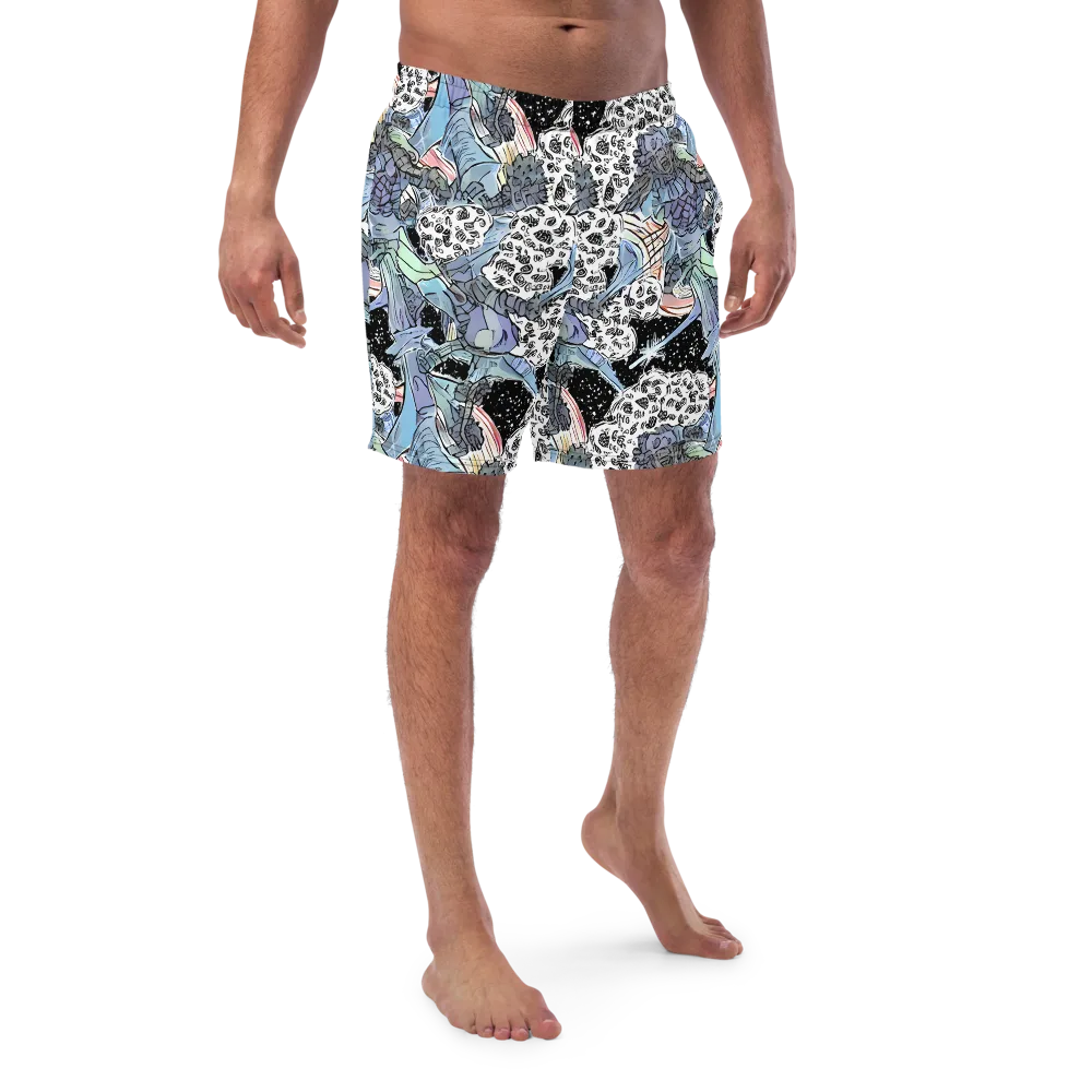 Icy Collage on Swim Trunks — Front