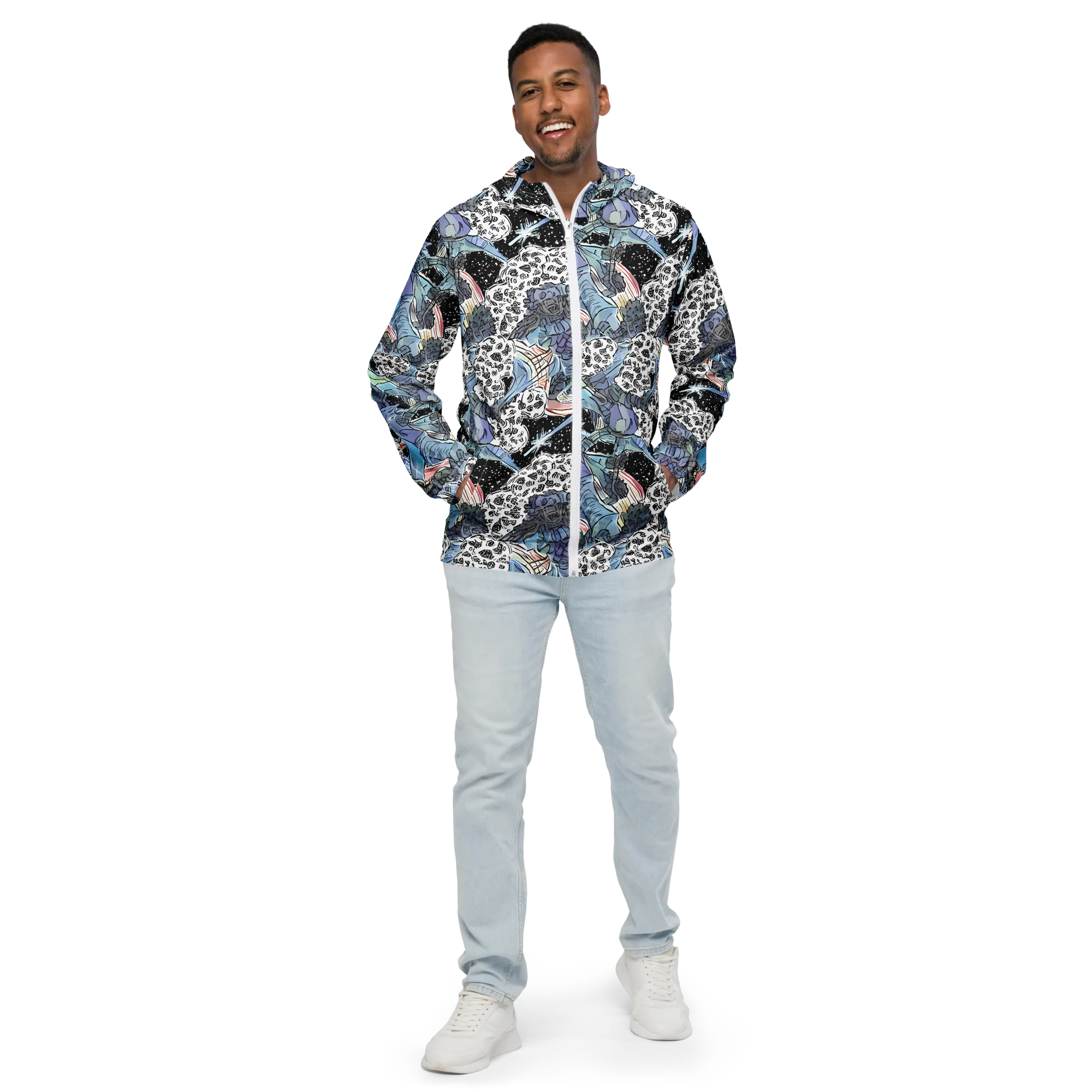 Icy Collage on Men's Windbreaker — Front