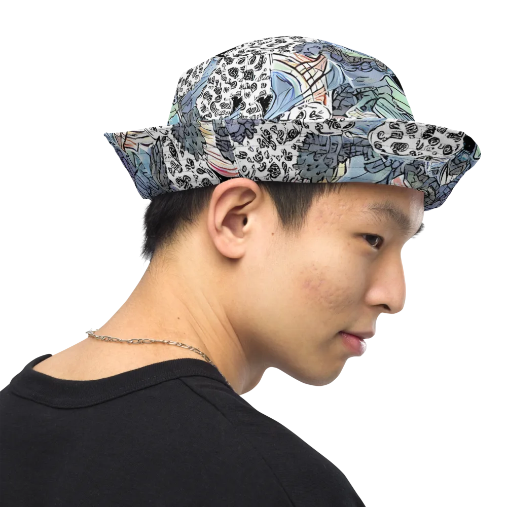 Icy Collage on Reversible Bucket Hat — Right Outside