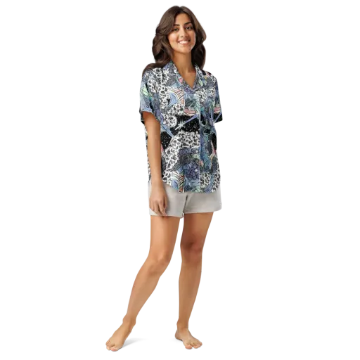 Icy Collage on a Women's Short Sleeve Pajama Top