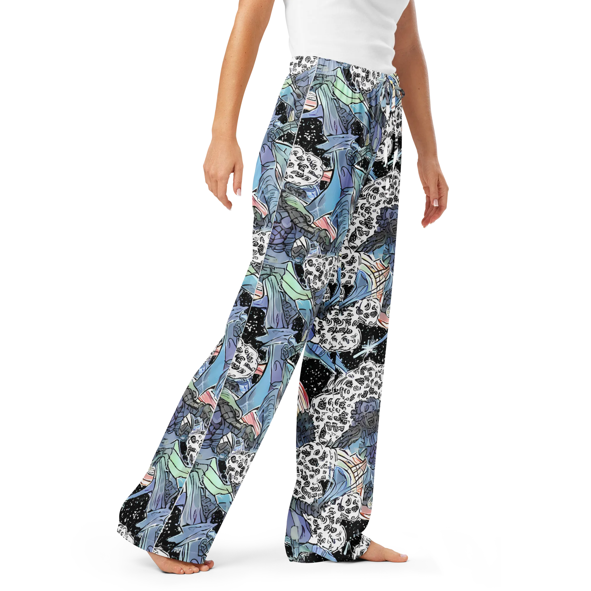 Icy Collage on Women's Pajama Pants — Right Front