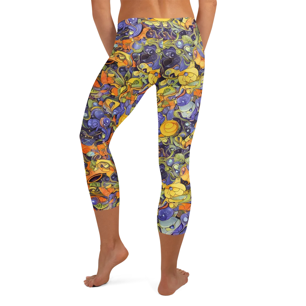 Indigo Uproar on Capri Leggings — Back