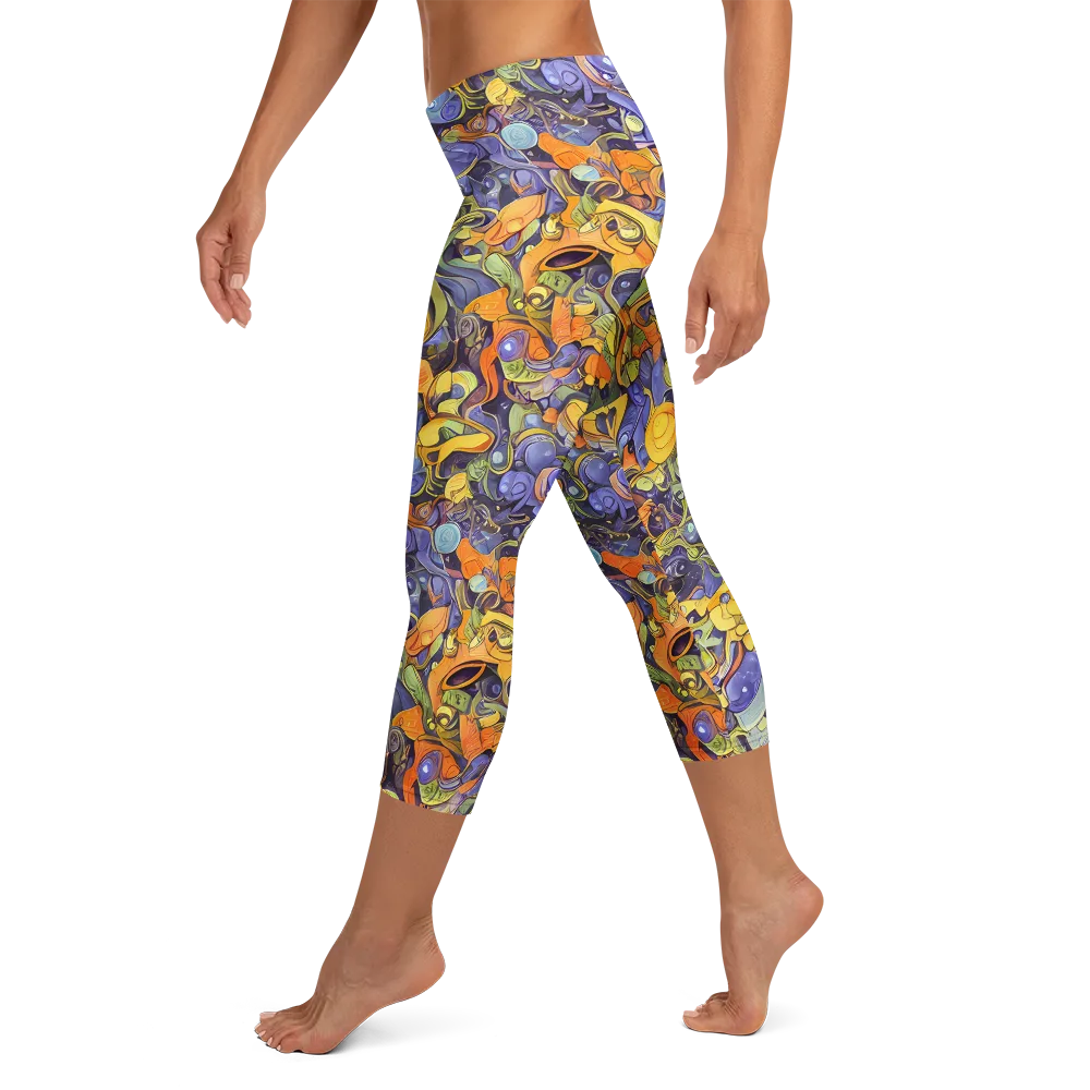 Indigo Uproar on Capri Leggings — Left