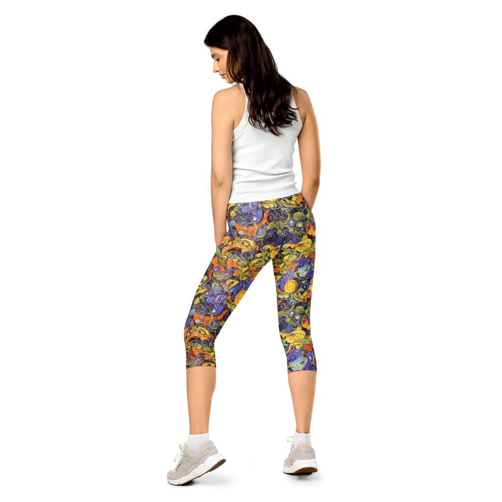 Indigo Uproar on Capri Leggings — Back