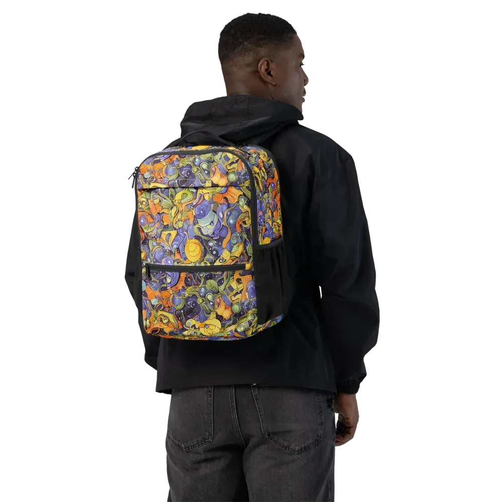 Indigo Uproar on Utility Backpack — Back