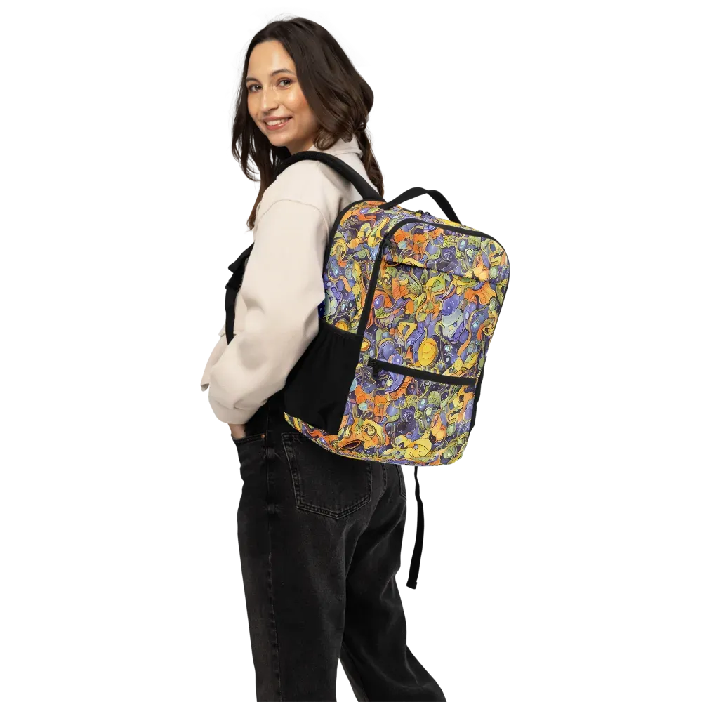 Indigo Uproar on Utility Backpack — Back