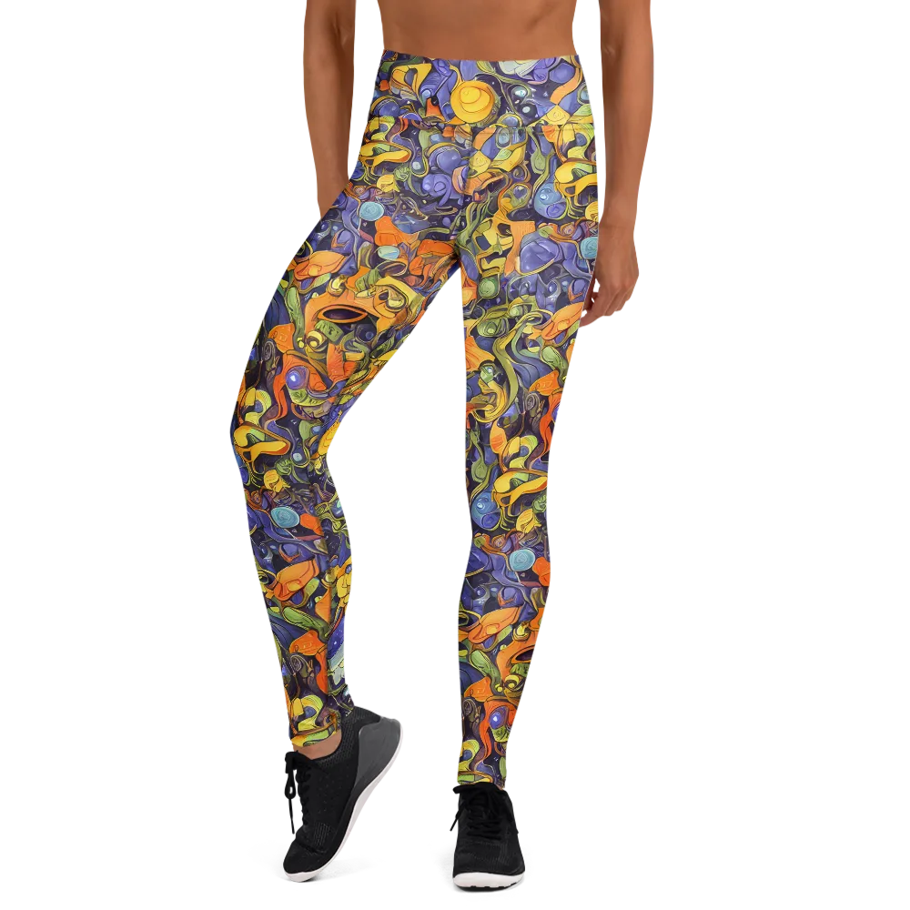 Indigo Uproar on Yoga Leggings — Front