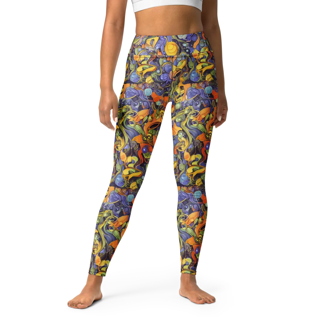 Indigo Uproar on Yoga Leggings — Front