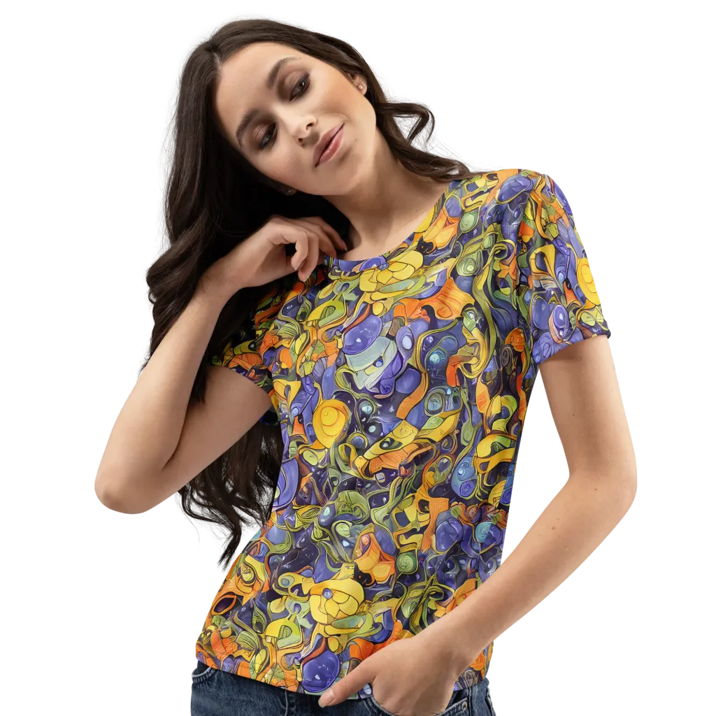 Indigo Uproar on Women's Crew Neck T-Shirt — Left Front