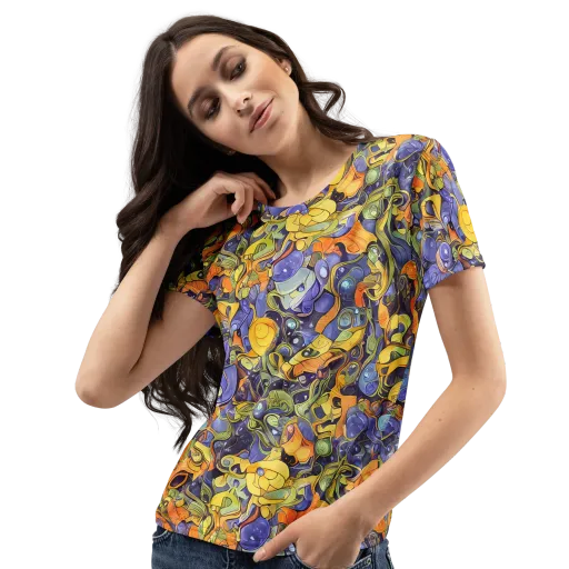 Indigo Uproar on a Women's Crew Neck T-Shirt