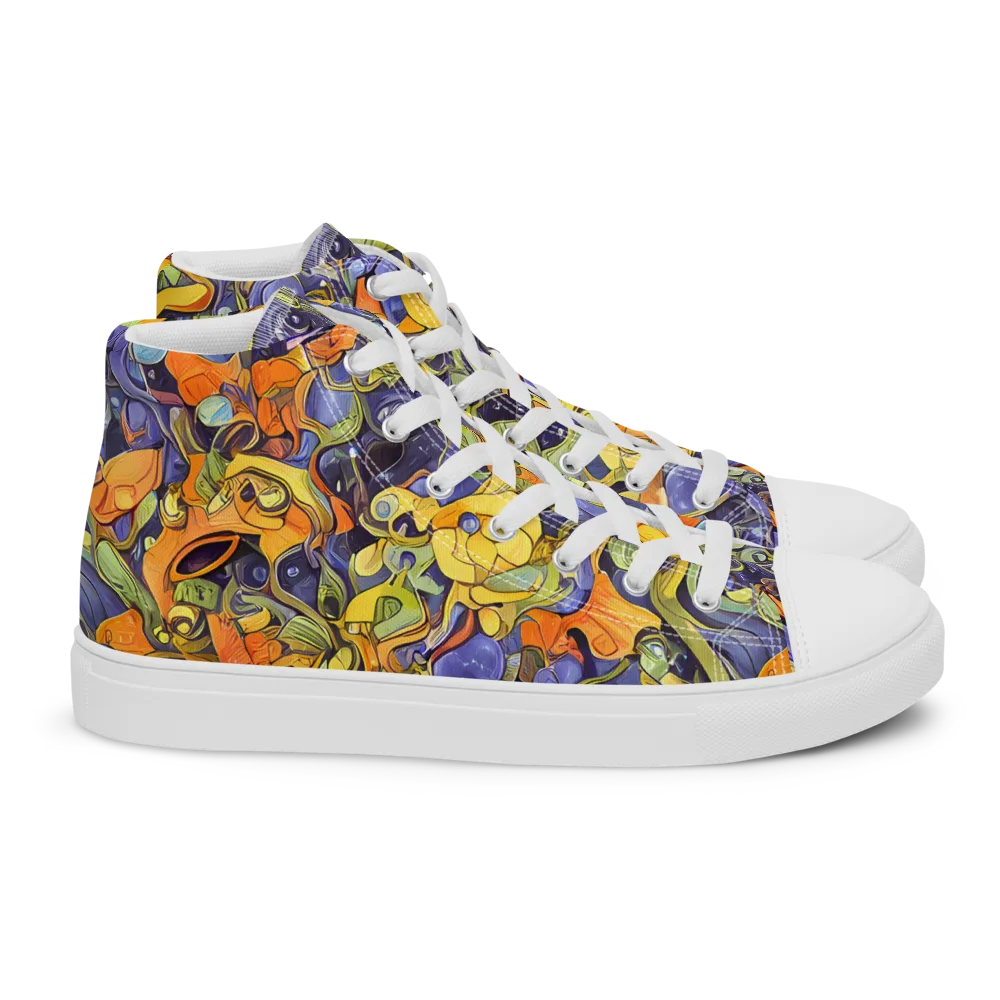 Indigo Uproar on Women's High Top Canvas Shoes — Right