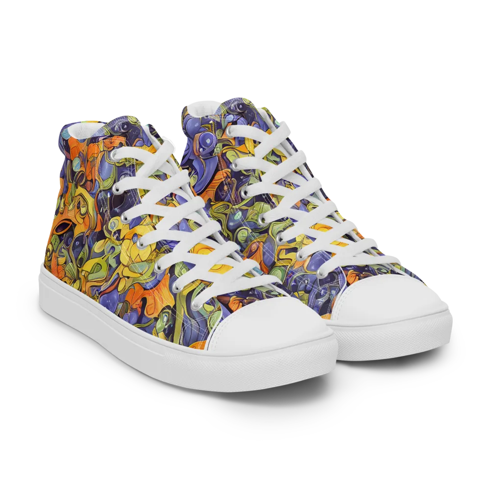 Indigo Uproar on Women's High Top Canvas Shoes — Right Front