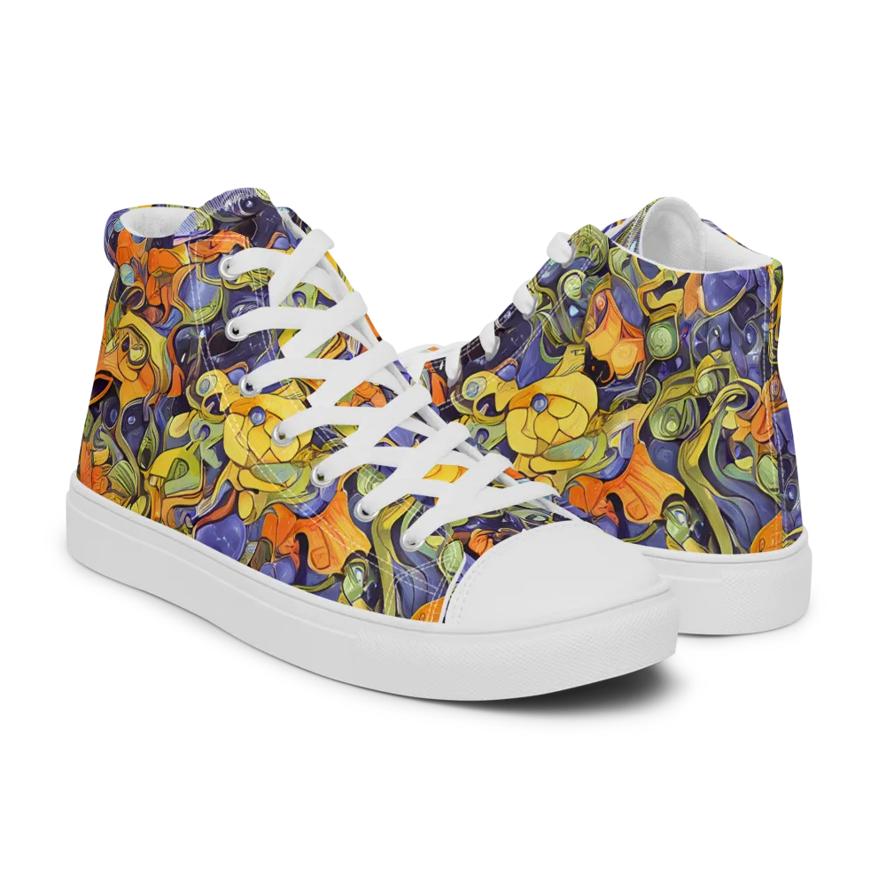 Indigo Uproar on Women's High Top Canvas Shoes — Right