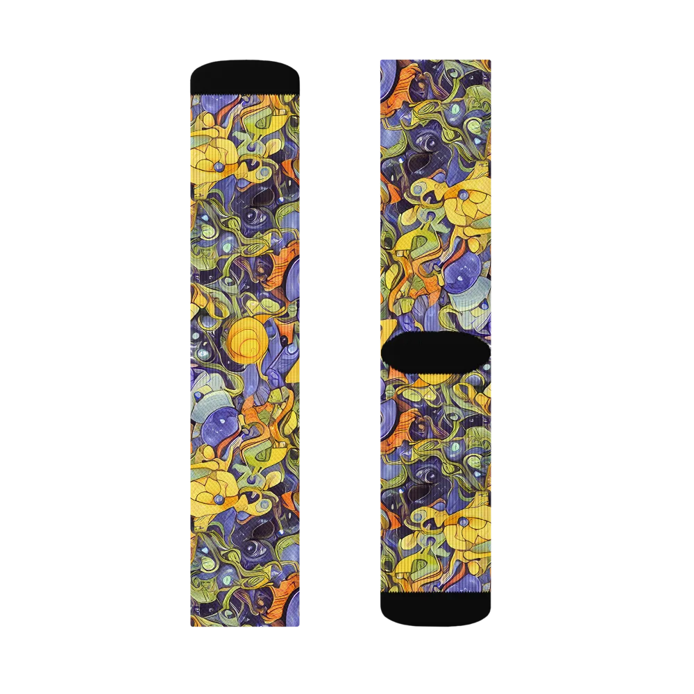 Indigo Uproar on Socks — Left Sock