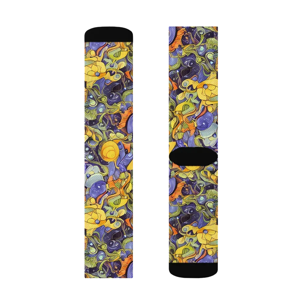 Indigo Uproar on Socks — Right Sock