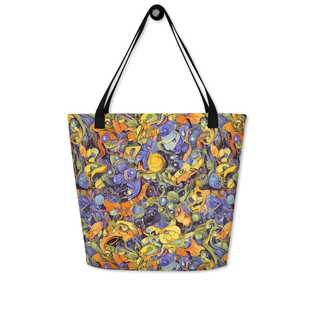 Indigo Uproar on Large Tote Bag W/ Pocket — Front