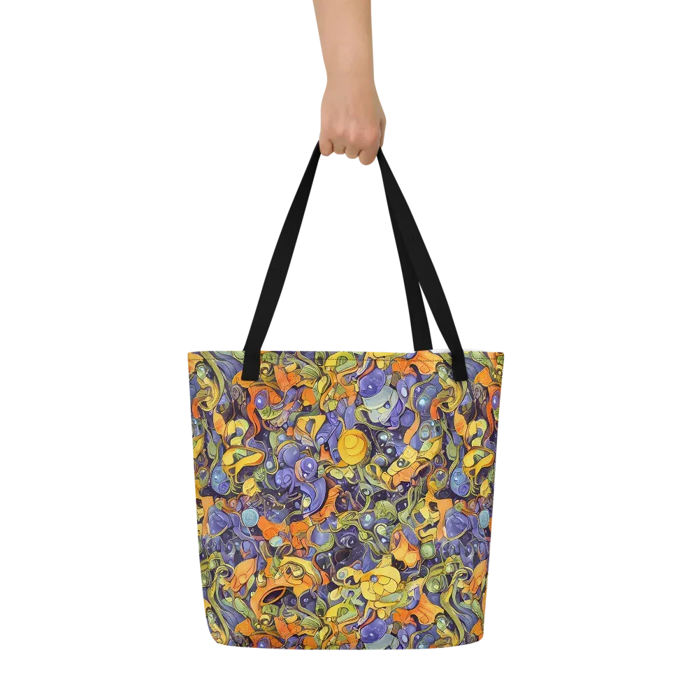 Indigo Uproar on Large Tote Bag W/ Pocket — Front