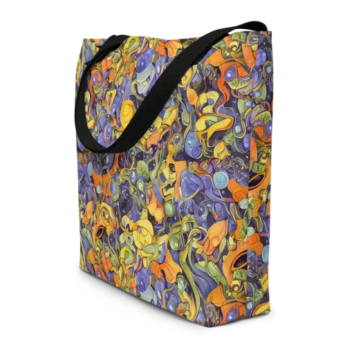 Indigo Uproar on a Large Tote Bag W/ Pocket