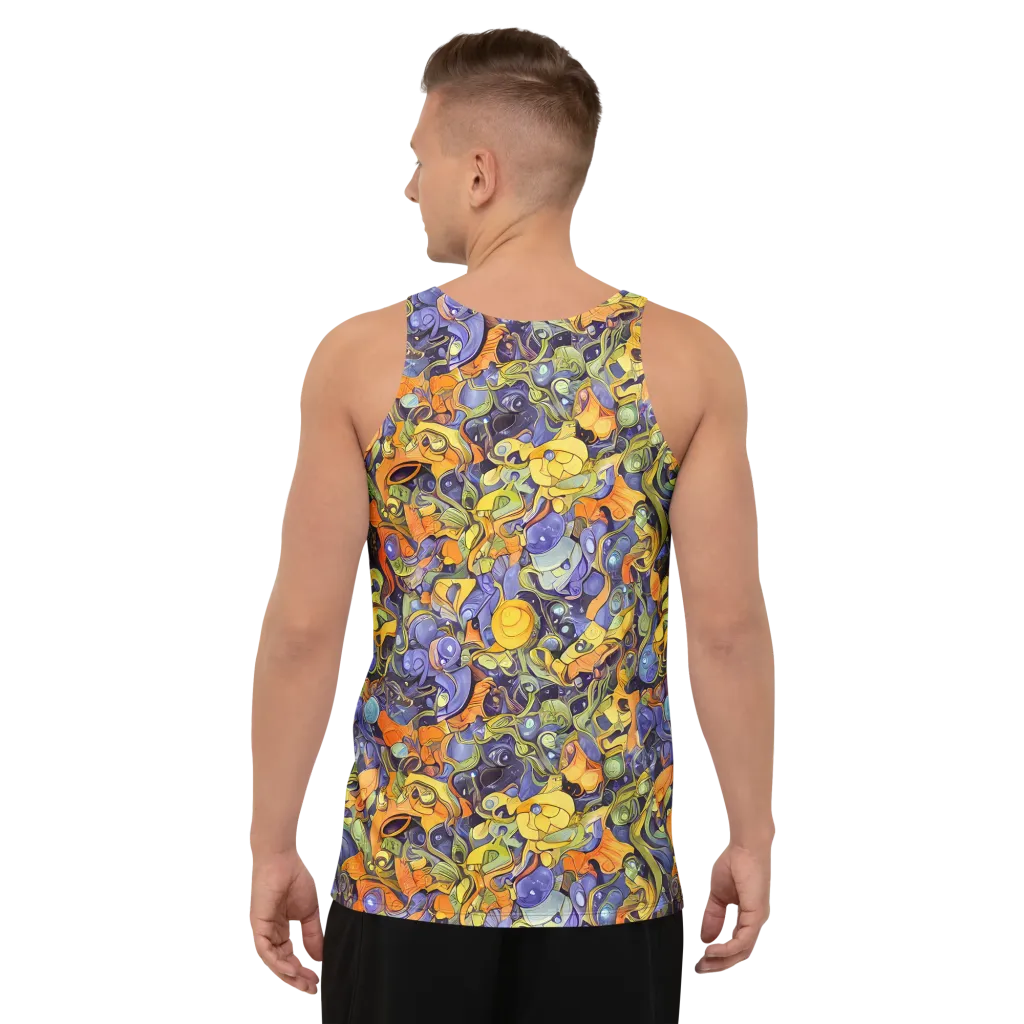 Indigo Uproar on Men's Tank Top — Back