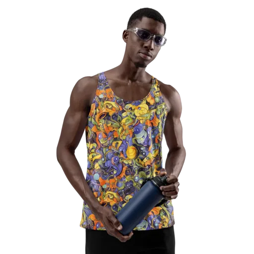 Indigo Uproar on a Men's Tank Top