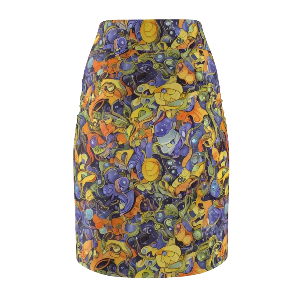 Indigo Uproar on Pencil Skirt — Back