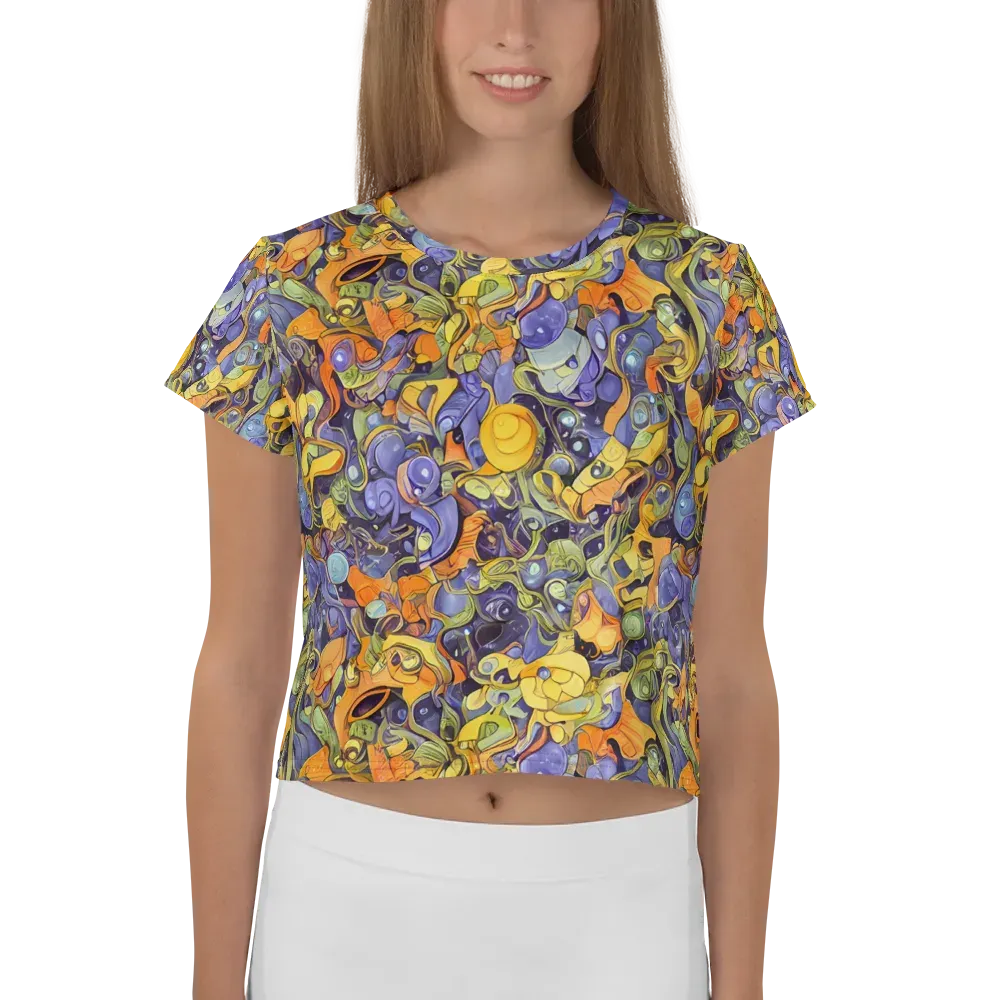 Indigo Uproar on Crop Tee — Front