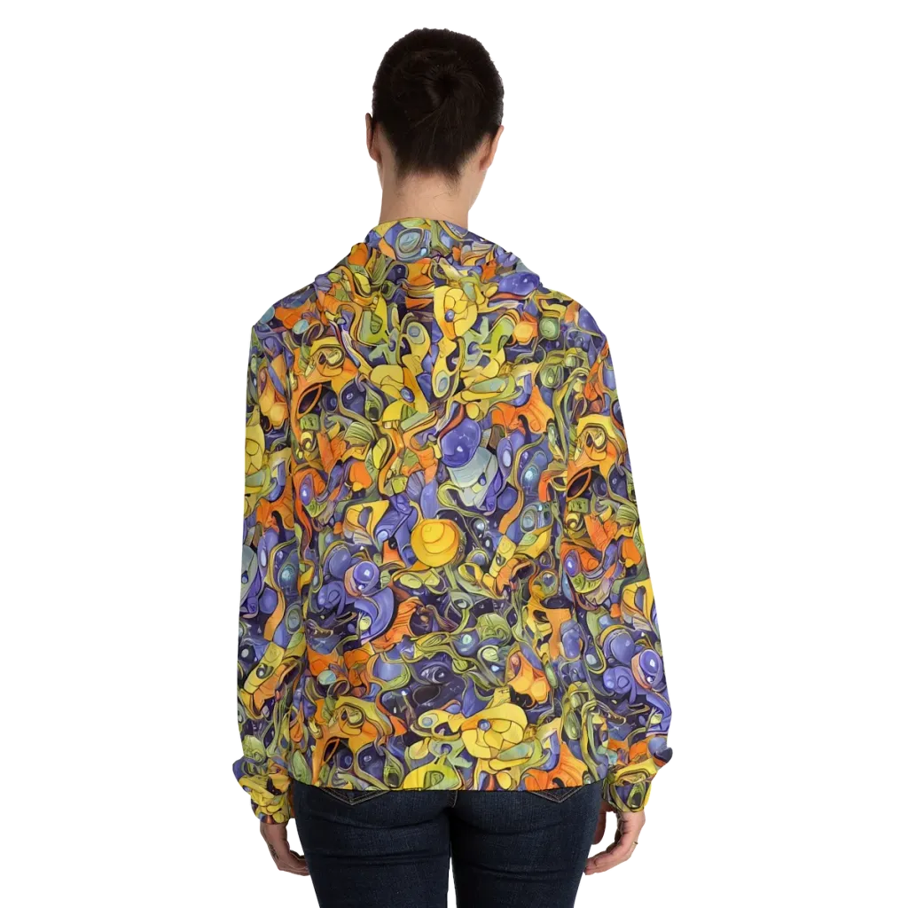 Indigo Uproar on Women's Full-Zip Hoodie — Back On Person