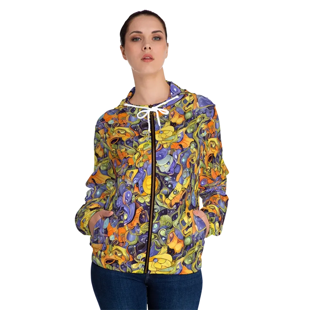 Indigo Uproar on Women's Full-Zip Hoodie — Front On Person