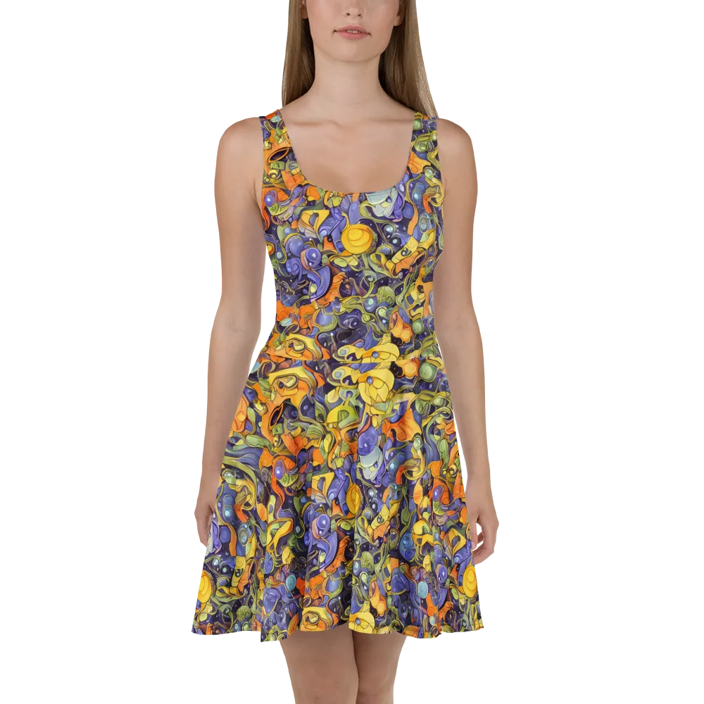 Indigo Uproar on Skater Dress — Front