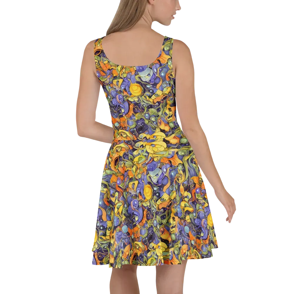 Indigo Uproar on Skater Dress — Back