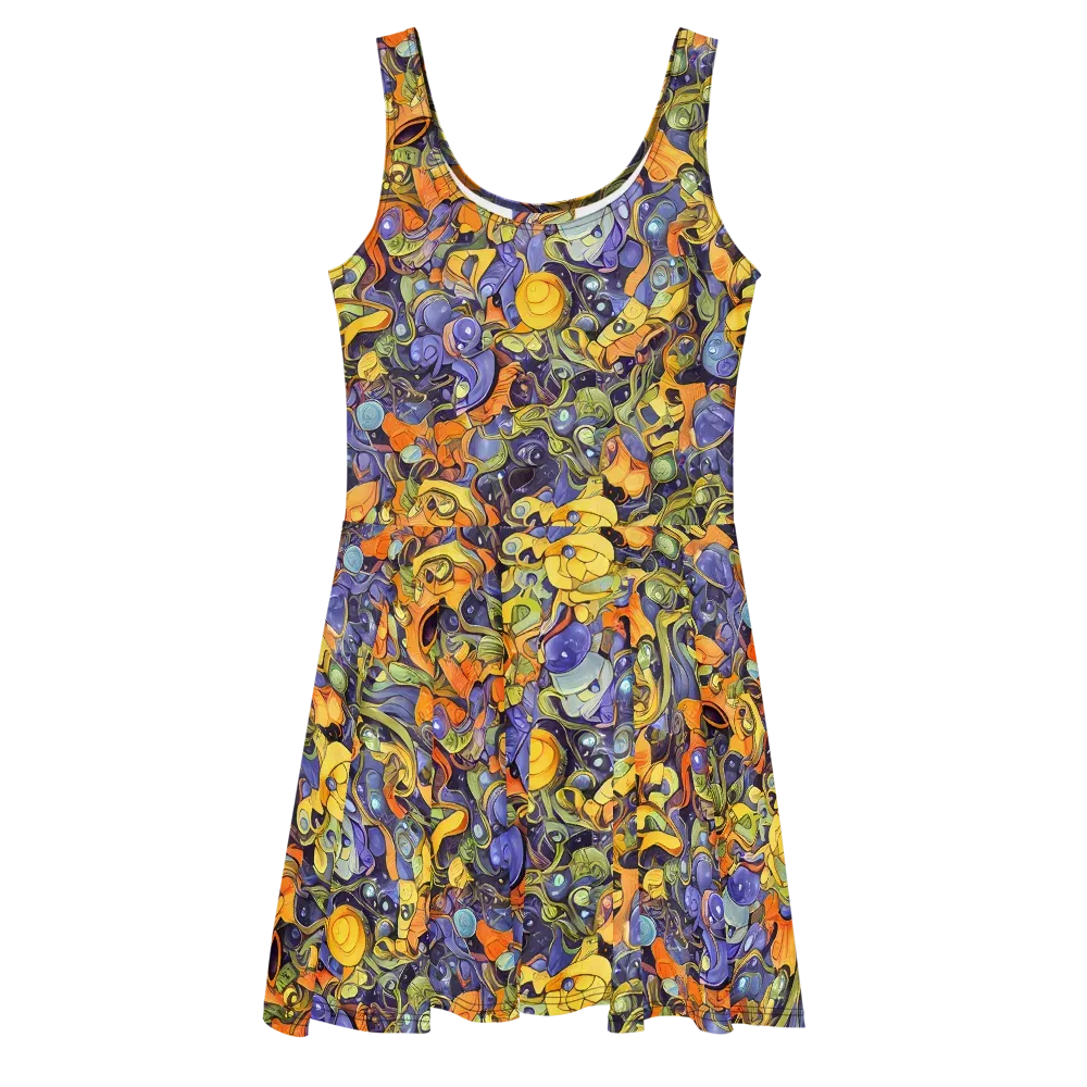 Indigo Uproar on Skater Dress — Front