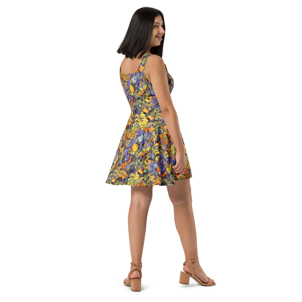 Indigo Uproar on Skater Dress — Right
