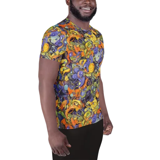 Indigo Uproar on a Men's Athletic T-Shirt