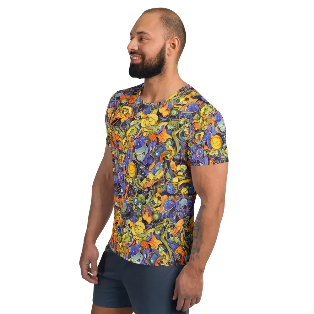 Indigo Uproar on Men's Athletic T-Shirt — Left