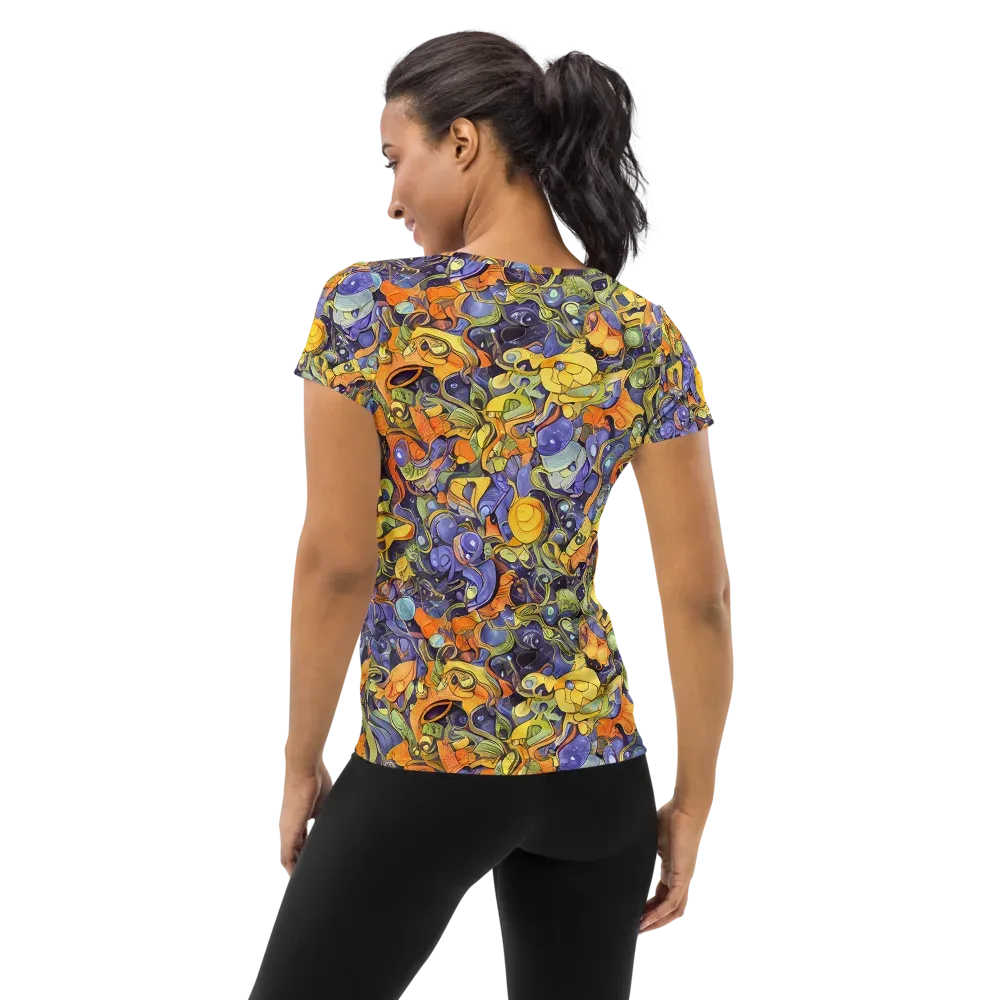 Indigo Uproar on Women's Athletic T-Shirt — Back