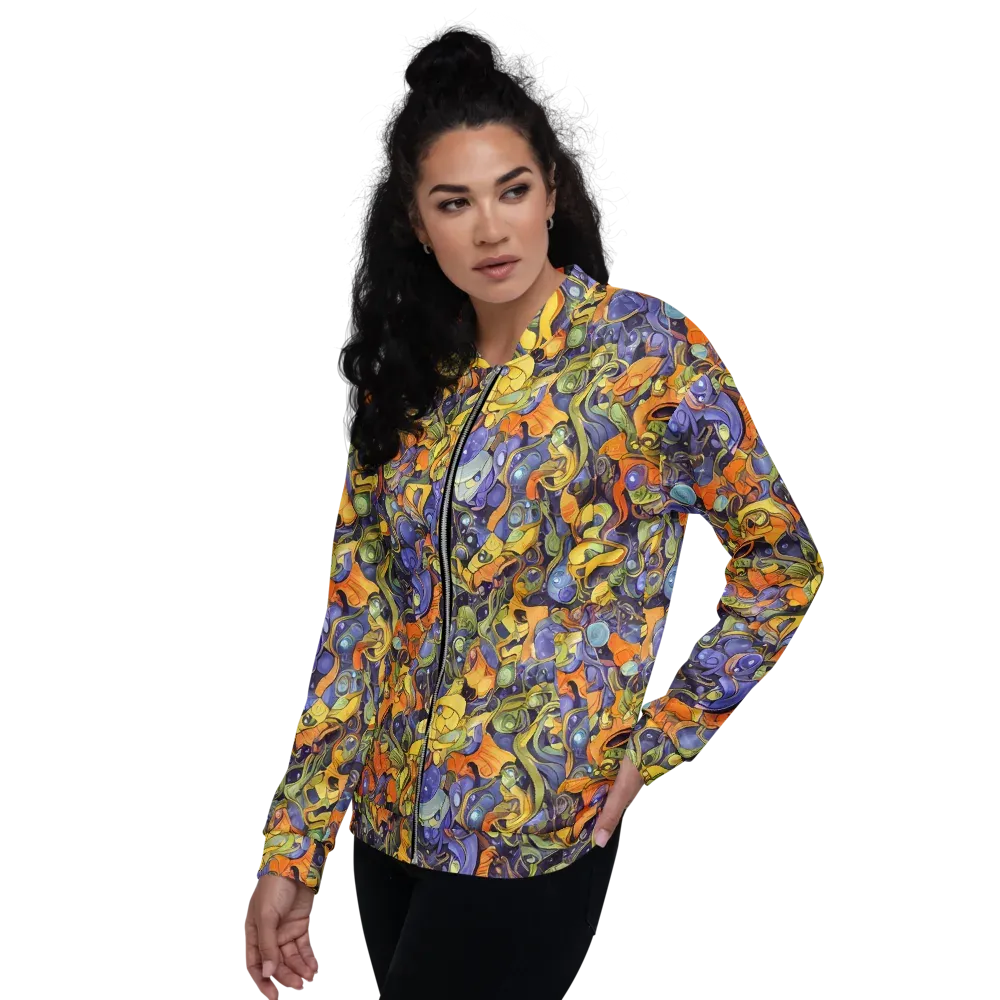 Indigo Uproar on Bomber Jacket — Left
