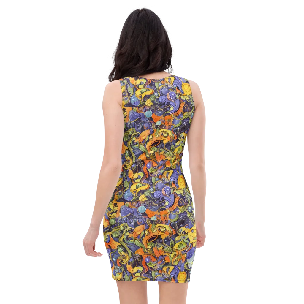 Indigo Uproar on Bodycon Dress — Back