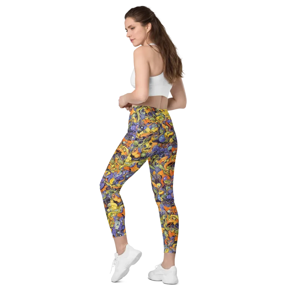 Indigo Uproar on Leggings with Pockets — Left Back