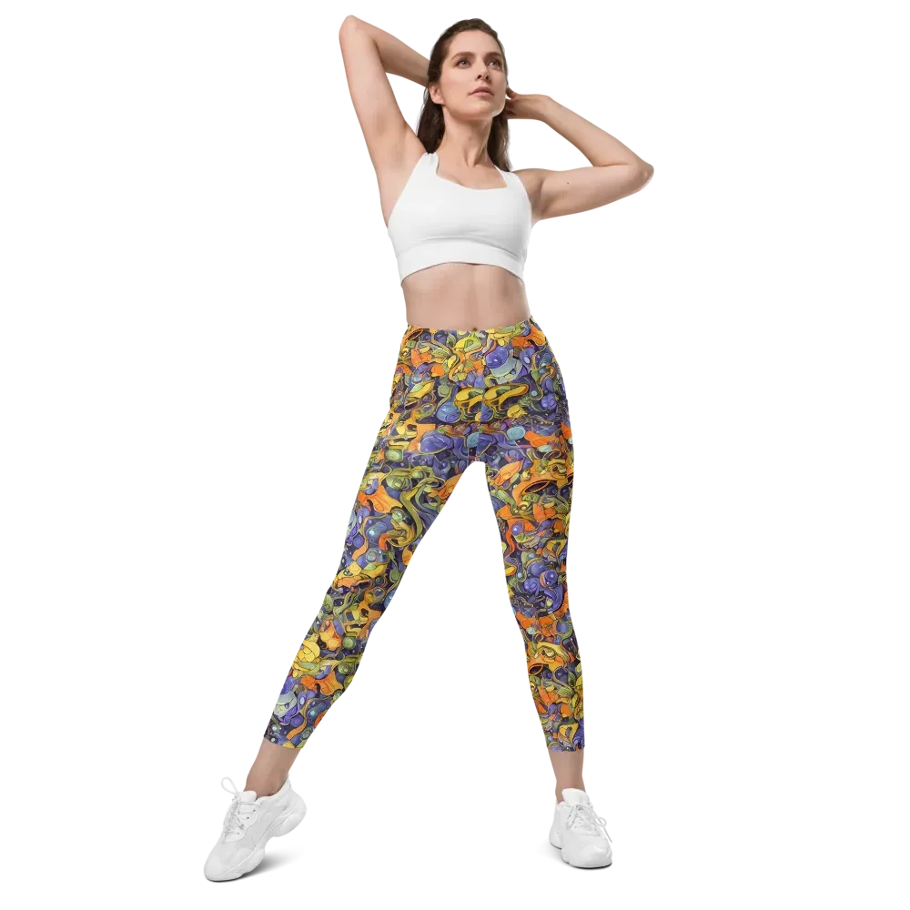 Indigo Uproar on Leggings with Pockets — Front