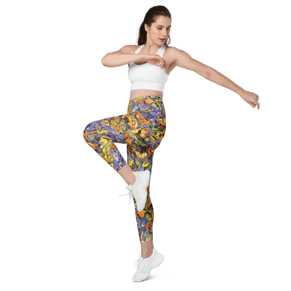 Indigo Uproar on Leggings with Pockets — Left Front