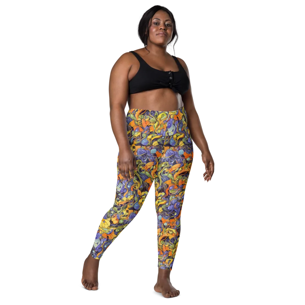 Indigo Uproar on Leggings with Pockets — Front