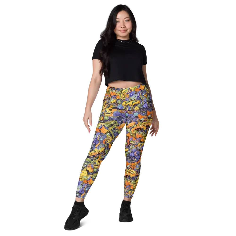 Indigo Uproar on Leggings with Pockets — Front