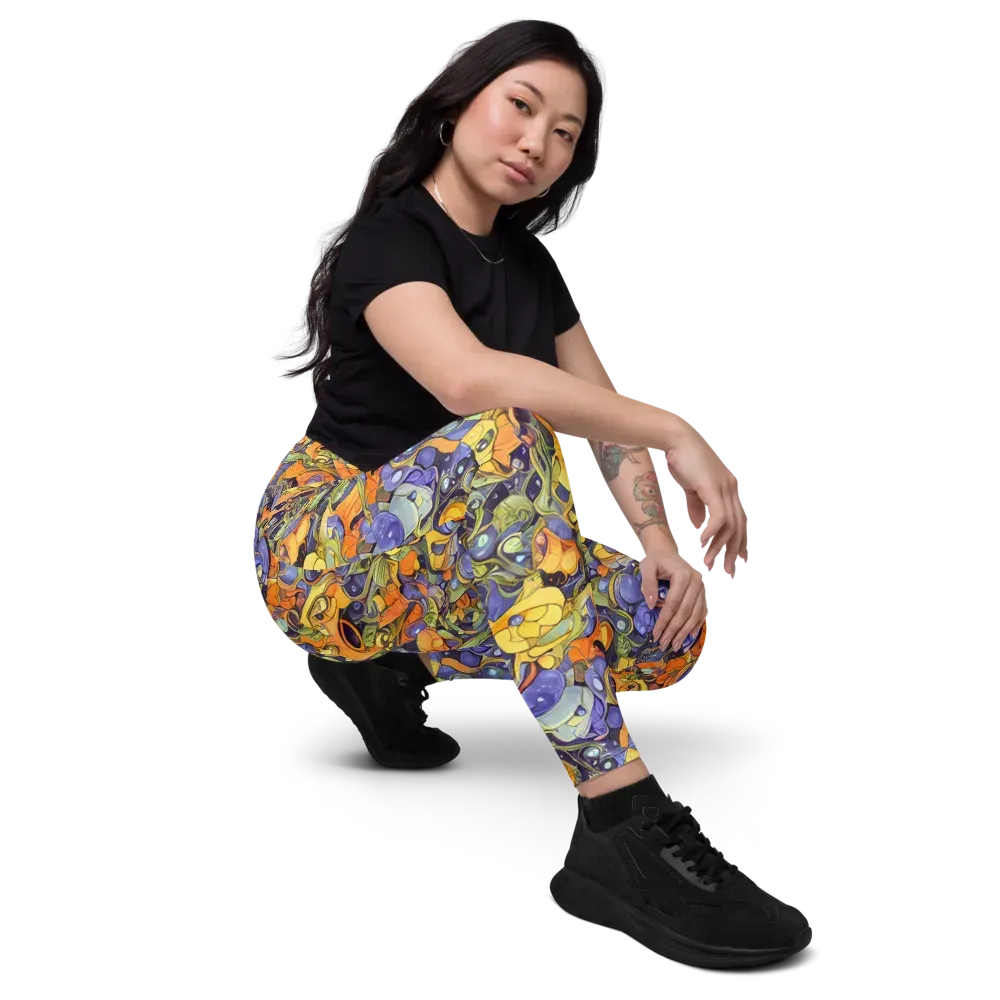 Indigo Uproar on Leggings with Pockets — Right Front