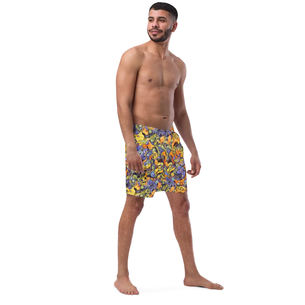 Indigo Uproar on Swim Trunks — Right Front