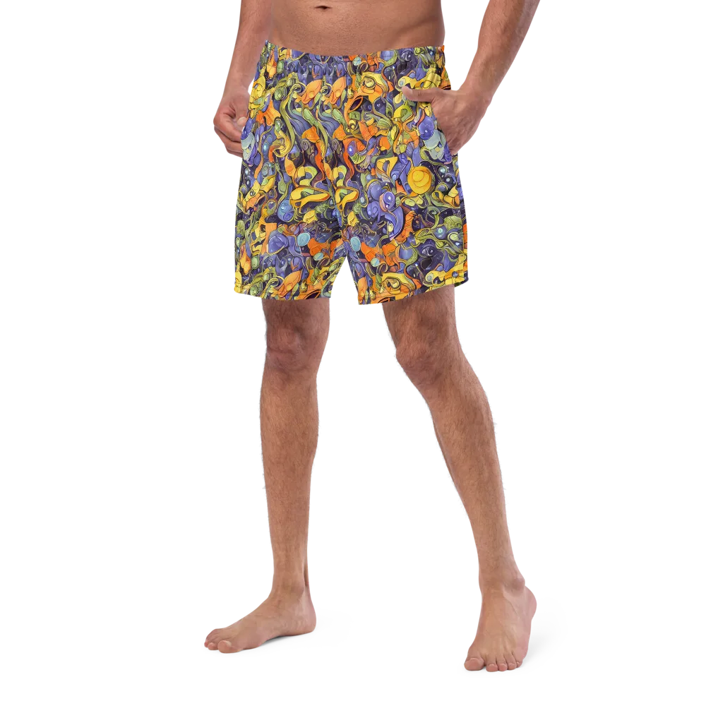 Indigo Uproar on Swim Trunks — Left Front